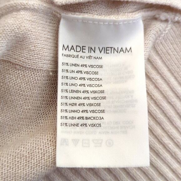 Club Monaco Boat Neck Ribbed Lightweight Linen Minimalist Sweater - Picture 4 of 5